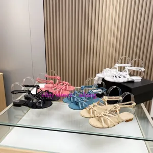 1.5cm lamb leather flower flats sandals fashion shoes women 2023 35-40 high quality