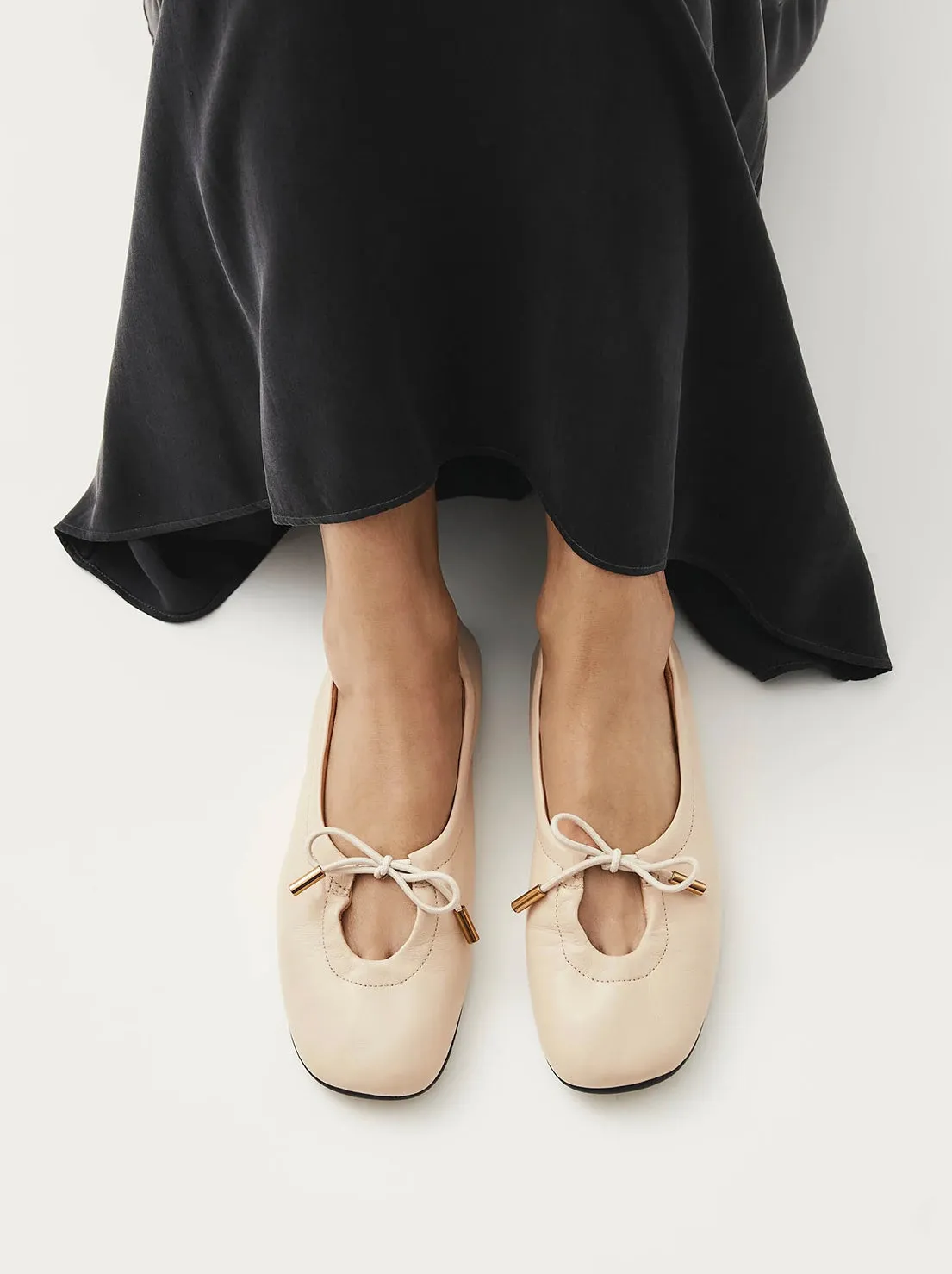 Alohas - Rosalind Ballet Flats - Cream Leather