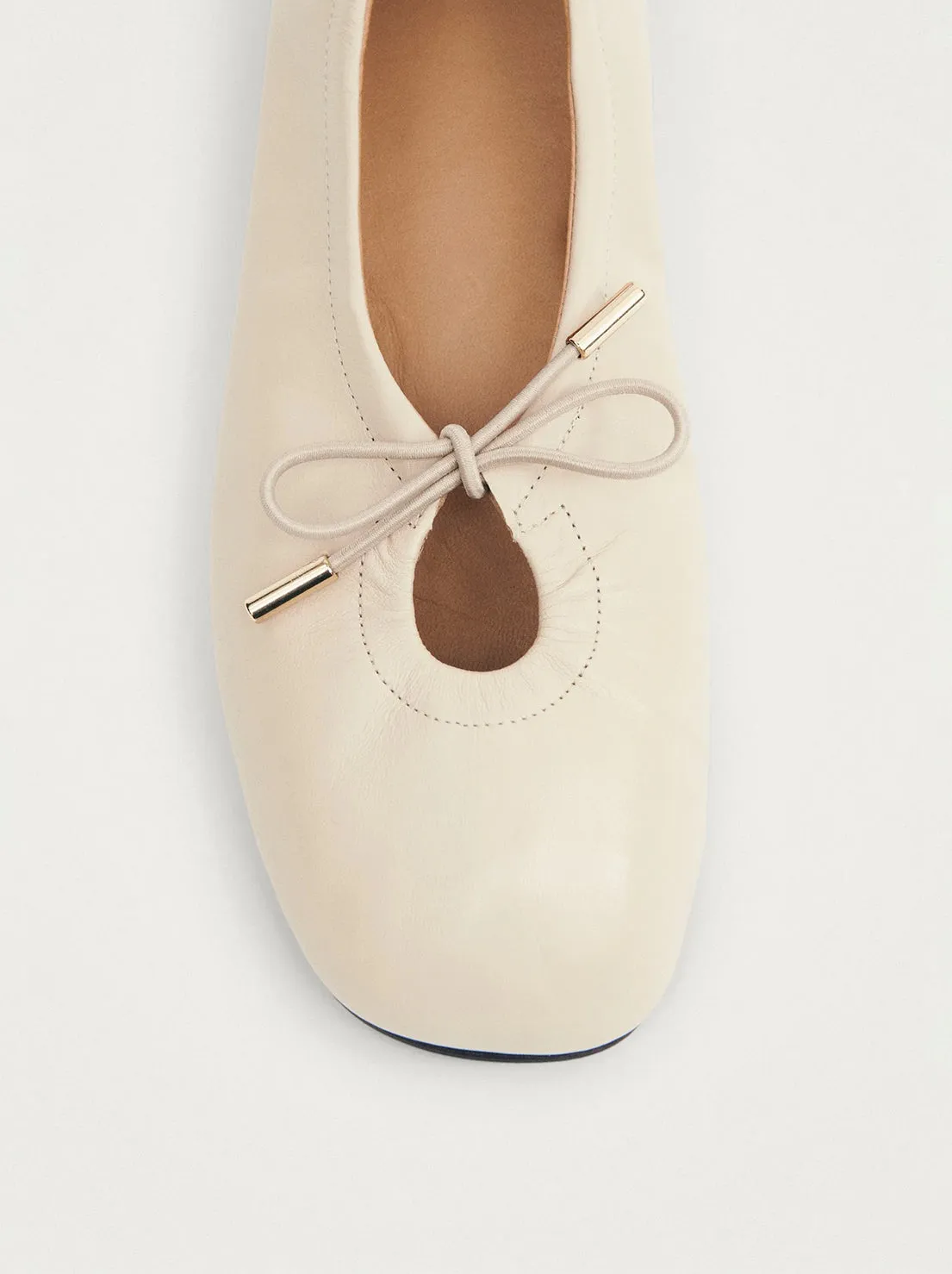 Alohas - Rosalind Ballet Flats - Cream Leather