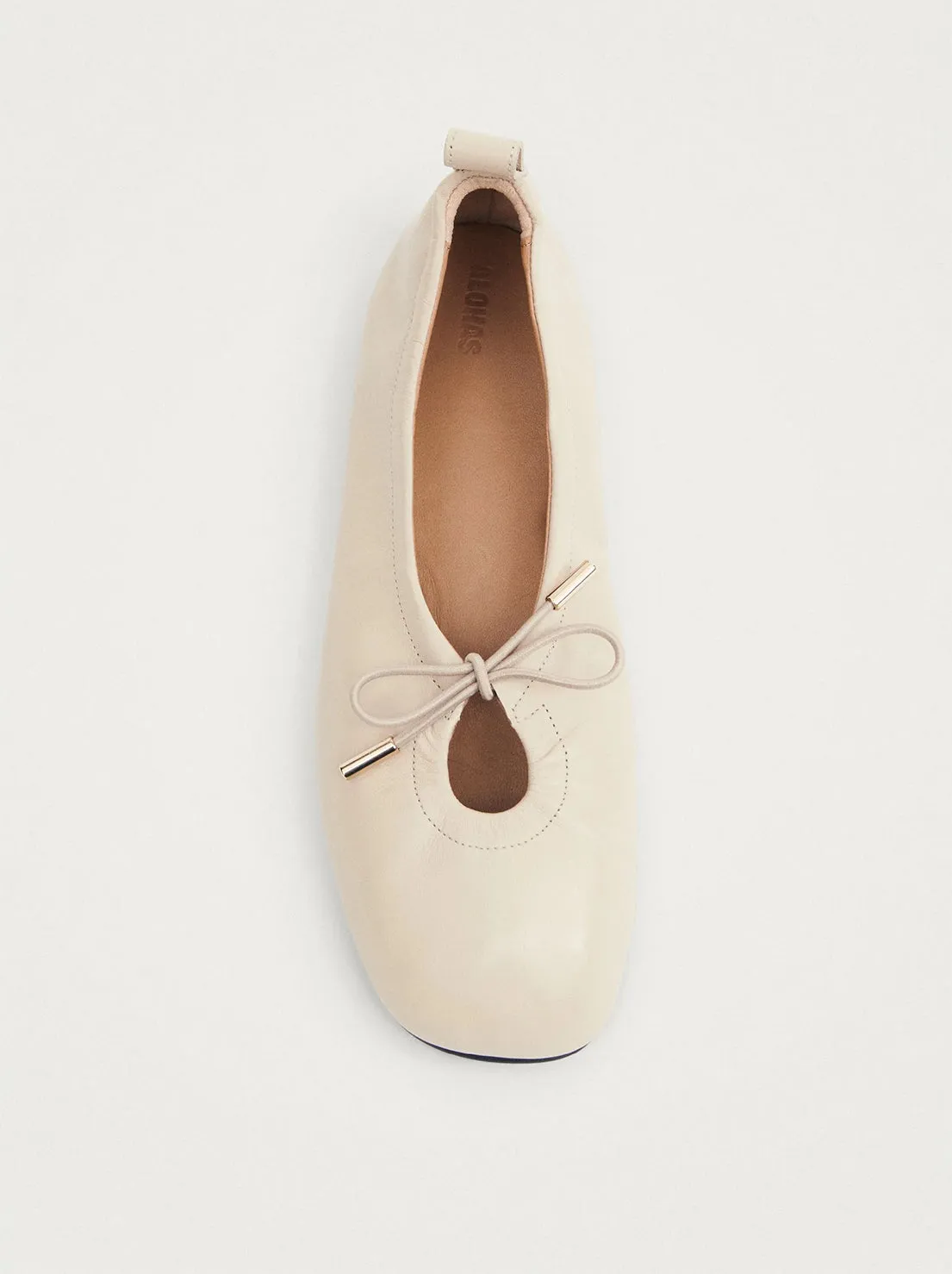 Alohas - Rosalind Ballet Flats - Cream Leather