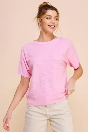 Ballet Pink Fine Pointelle Top