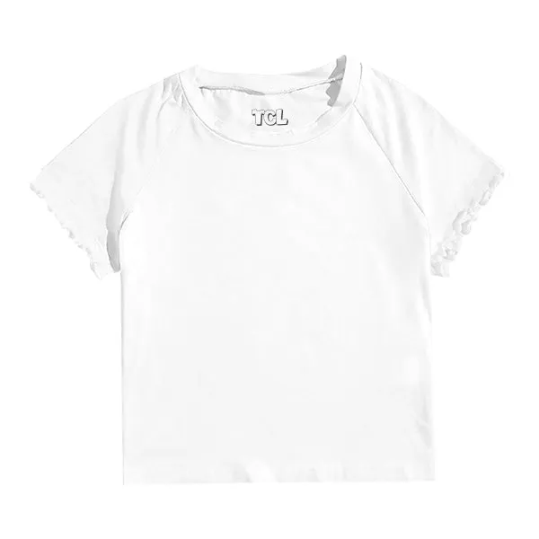 Baseball Tee with Lettuce Edge Sleeves