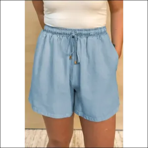 Beau Blue Washed Plus Size Drawstring Shorts: Prepare for Maximum Comfy ! 👖needful Things