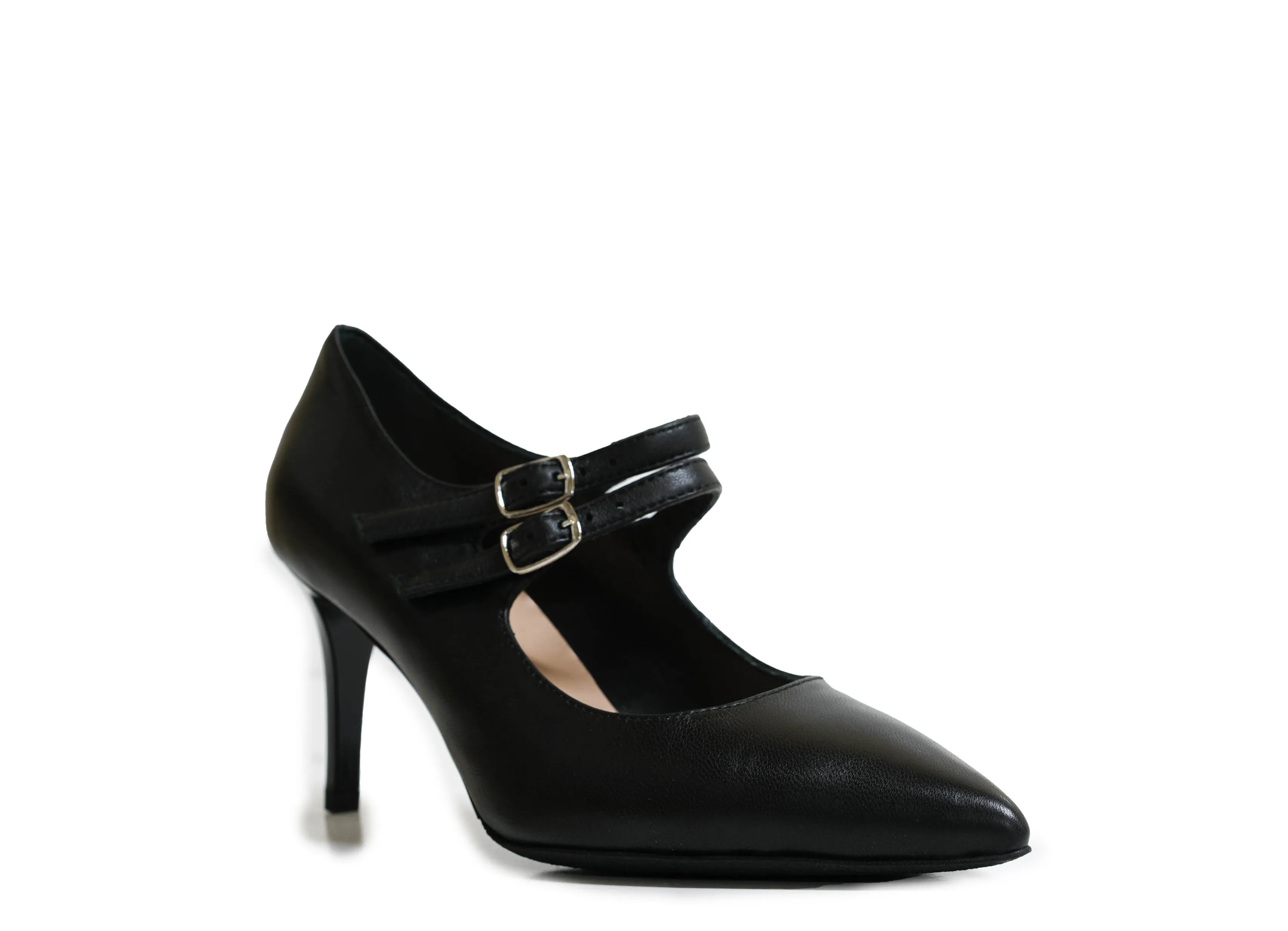 Bruglia Women’s Black Leather 2 Strap Shoe 6115 30% off