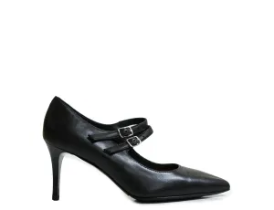 Bruglia Women’s Black Leather 2 Strap Shoe 6115 30% off