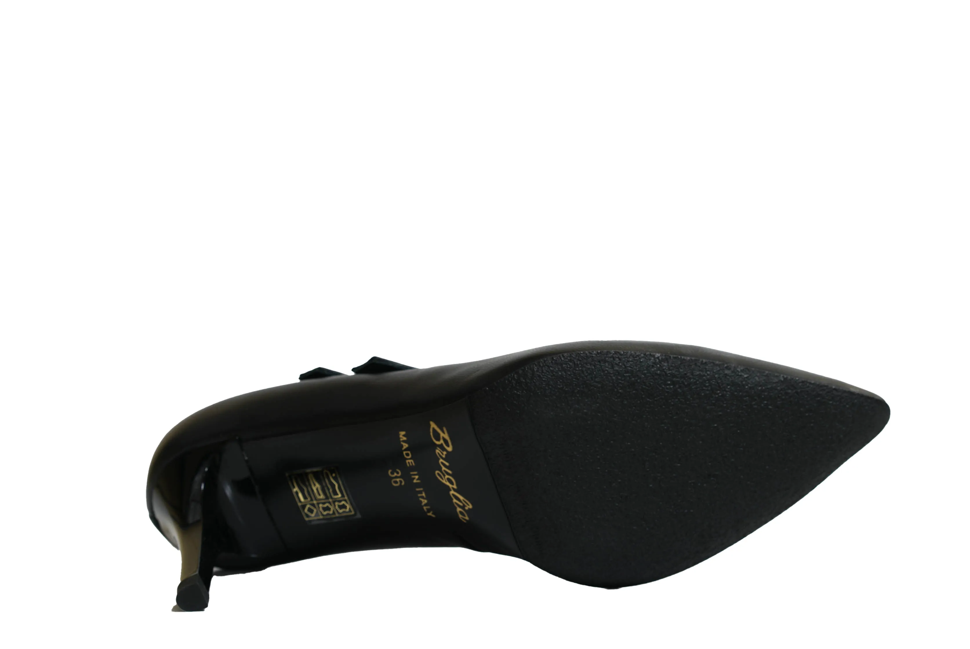 Bruglia Women’s Black Leather 2 Strap Shoe 6115 30% off