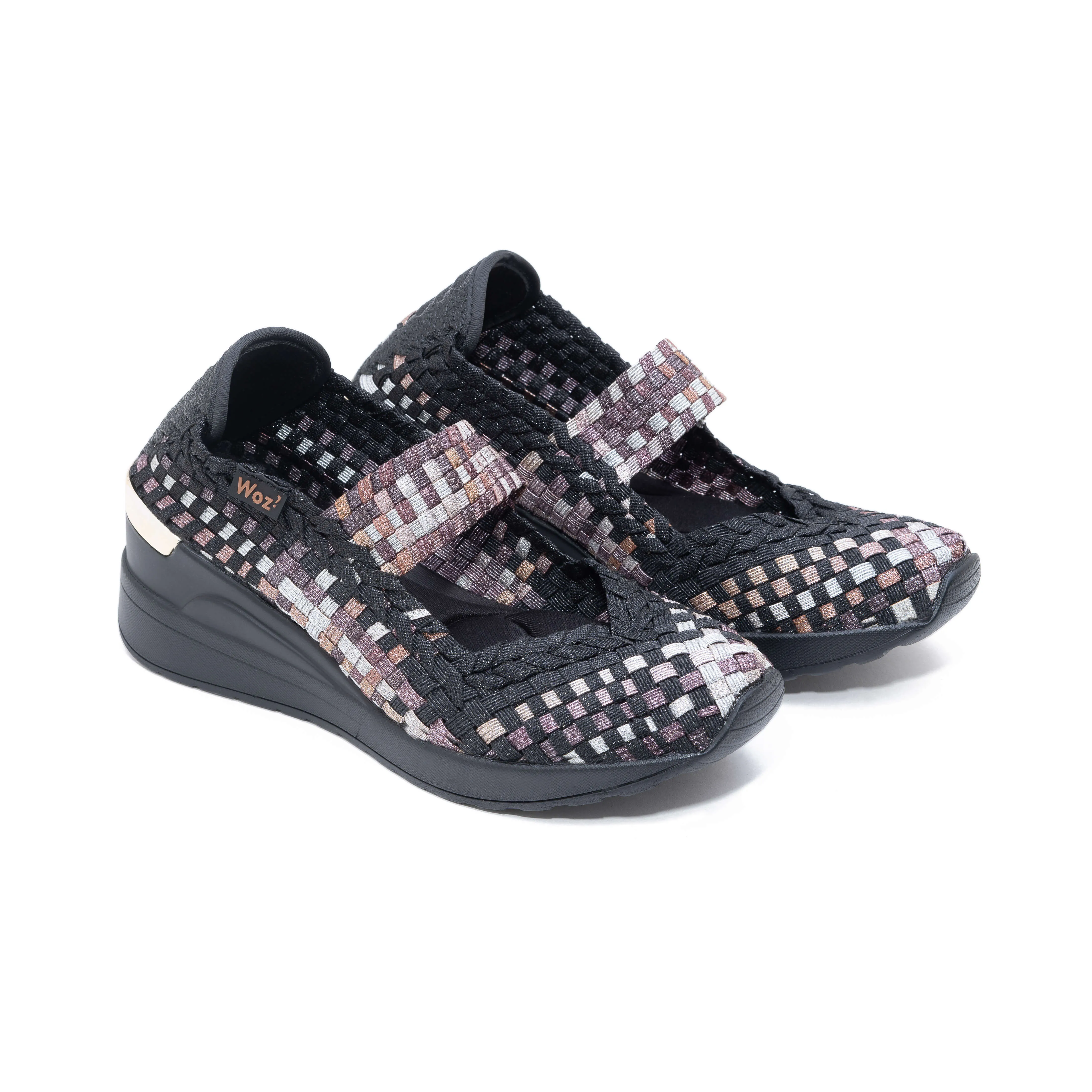Cannes Black Multi Bronze Wedge