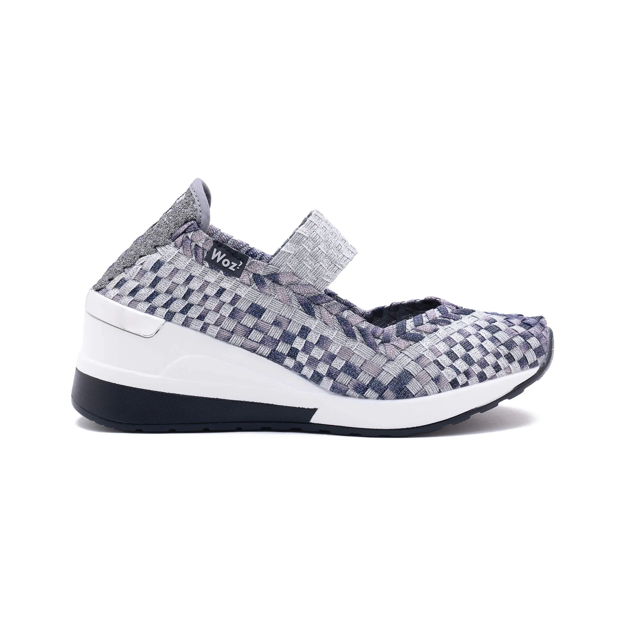 Cannes Dark Multi Silver Wedge