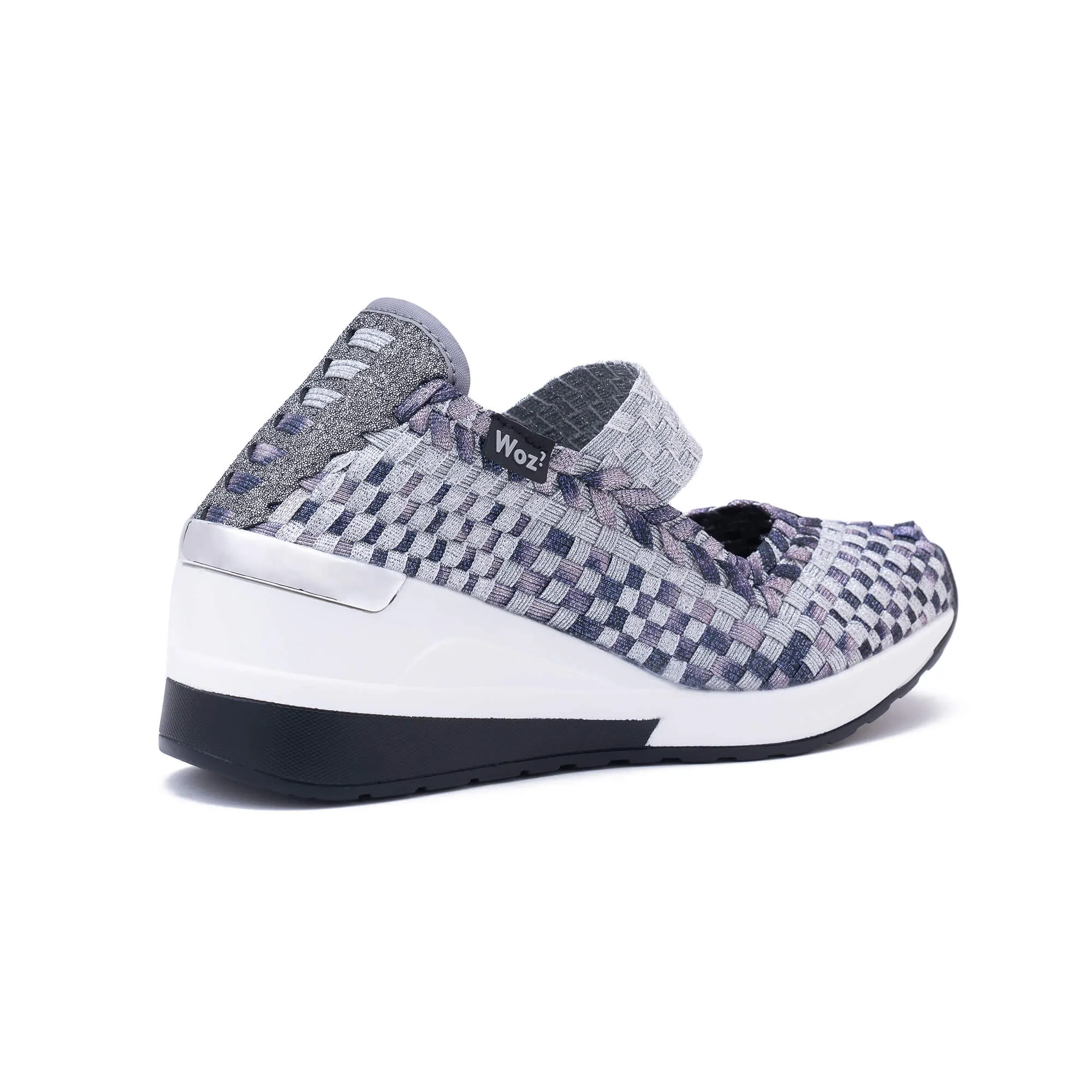 Cannes Dark Multi Silver Wedge