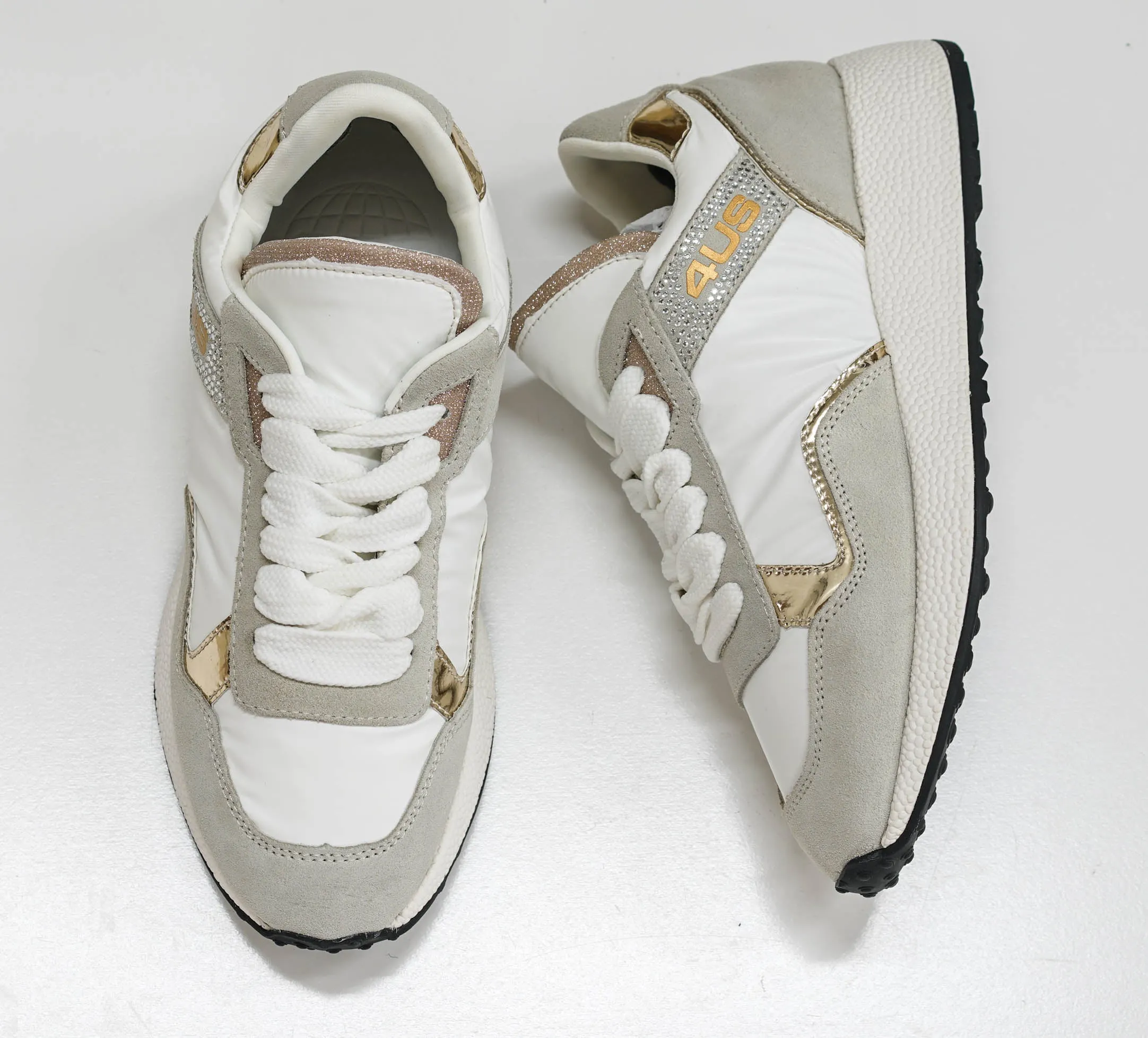 Cesare Paciotti 4US Women’s Gold Nylon Sneaker BB7022 40% off