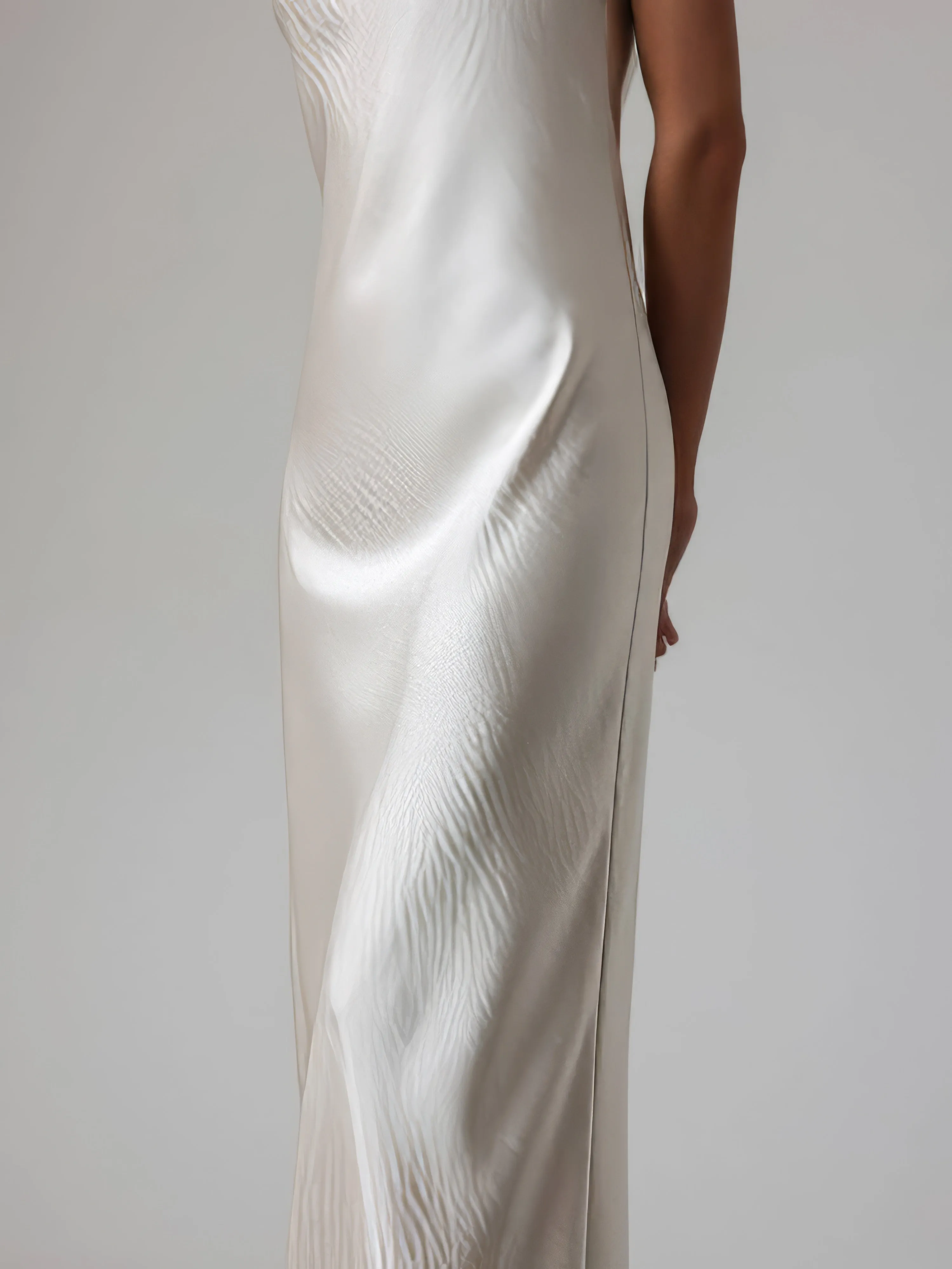 Champagne Satin Slip Dress