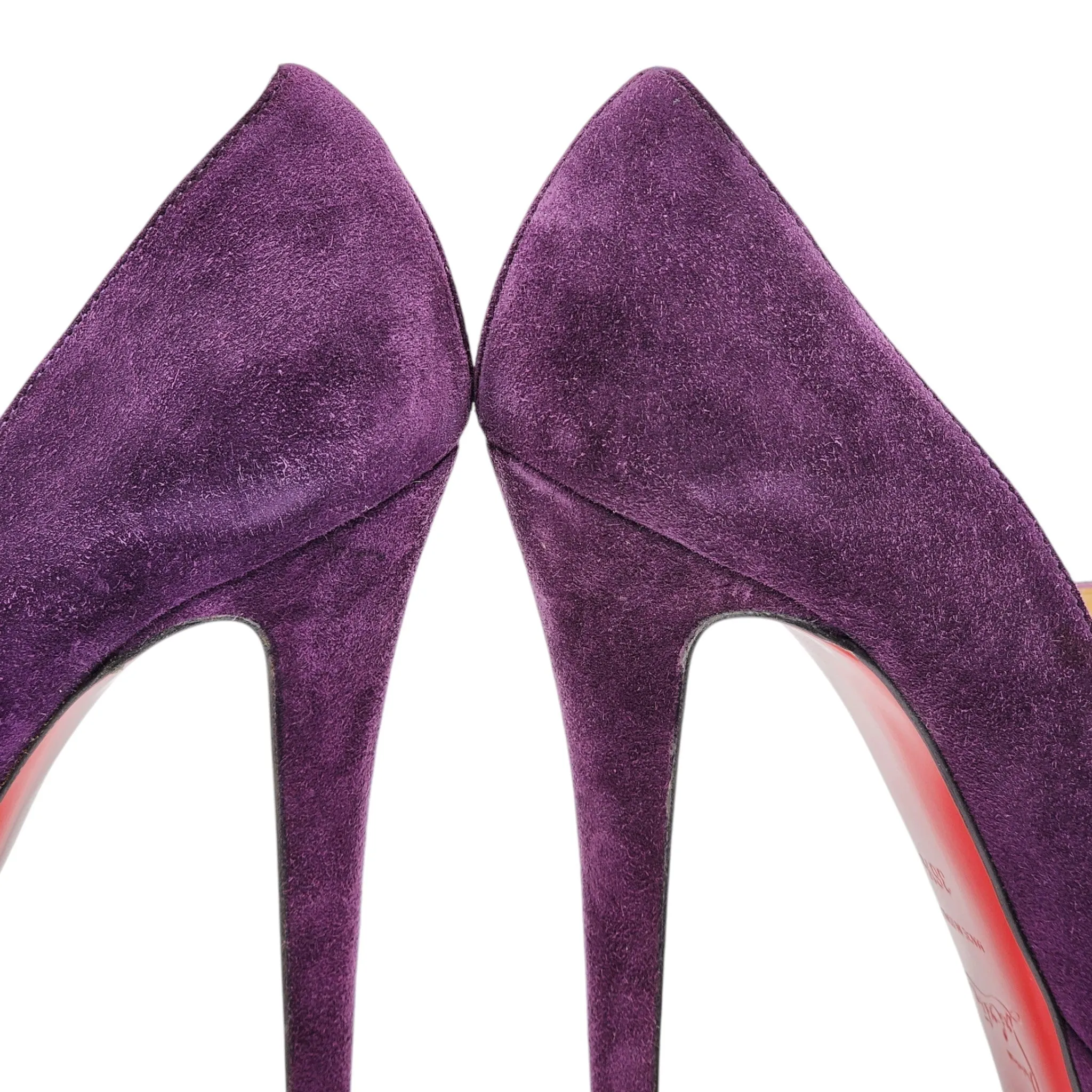 Christian Louboutin Relika Mary Janes Pumps 140 - Suede - Eggplant 36.5