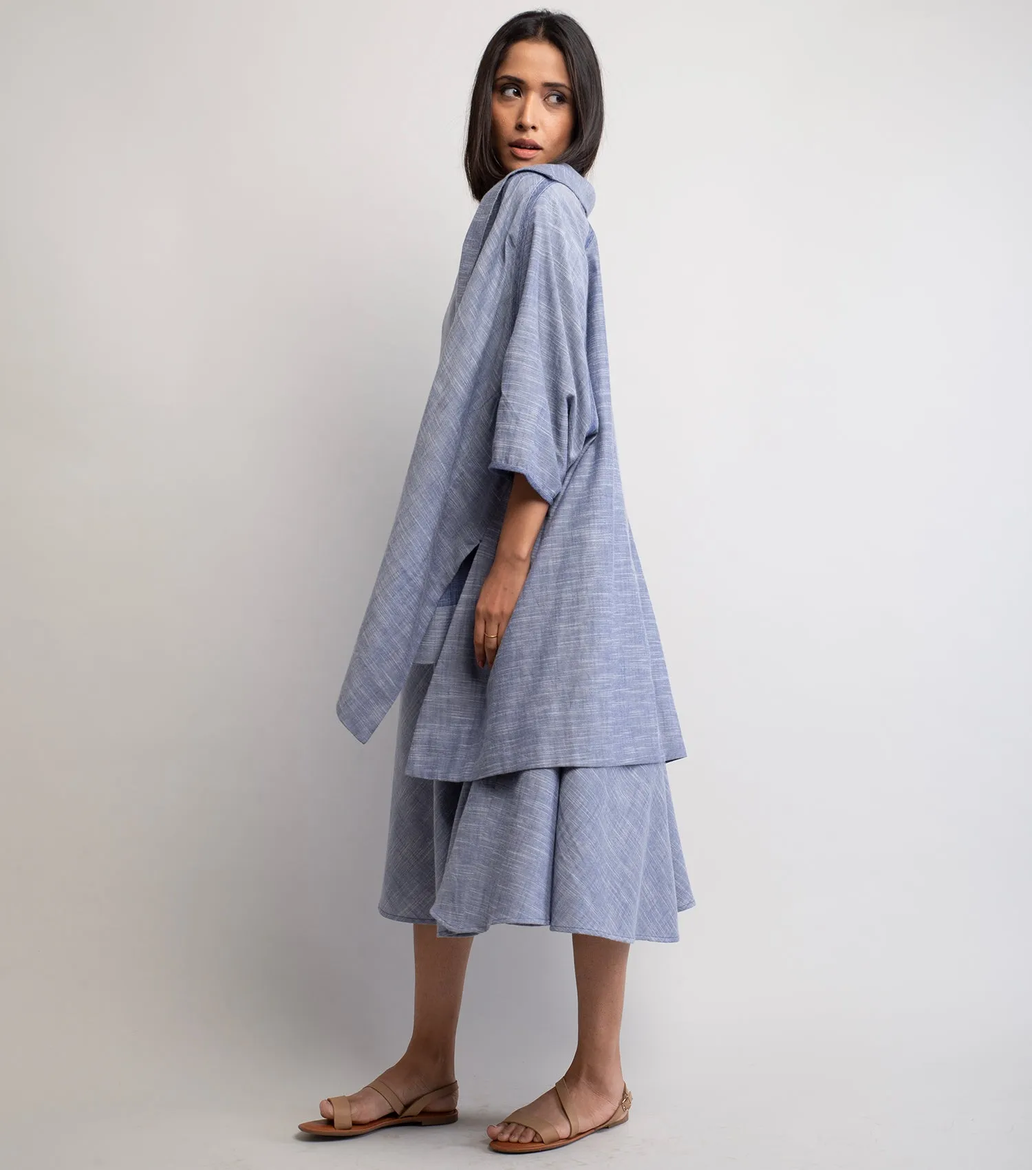 Contemporary Cotton Blue Overlay Set