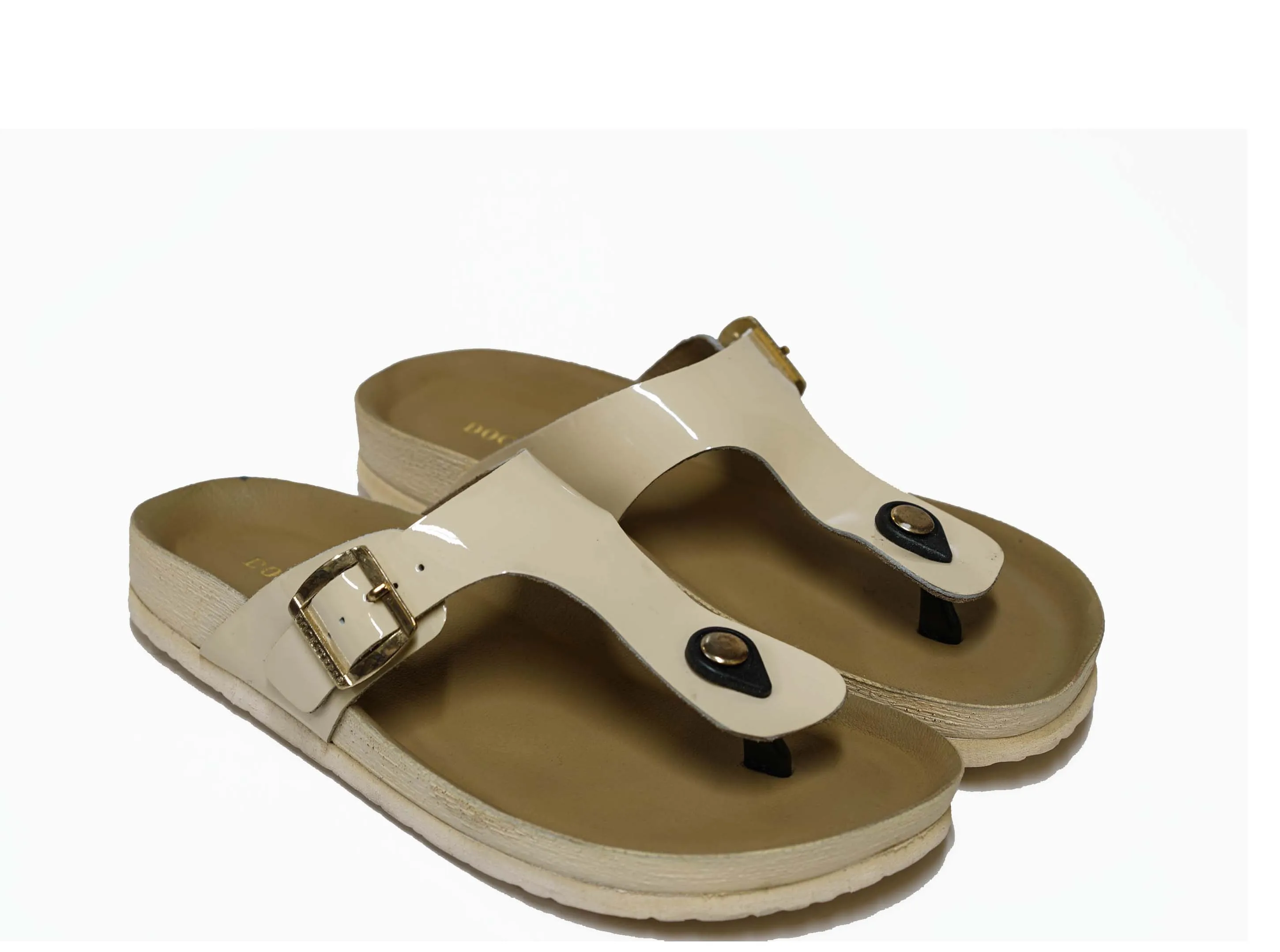 Docksteps Women's Sand Patent Leather Thongs DSE105456