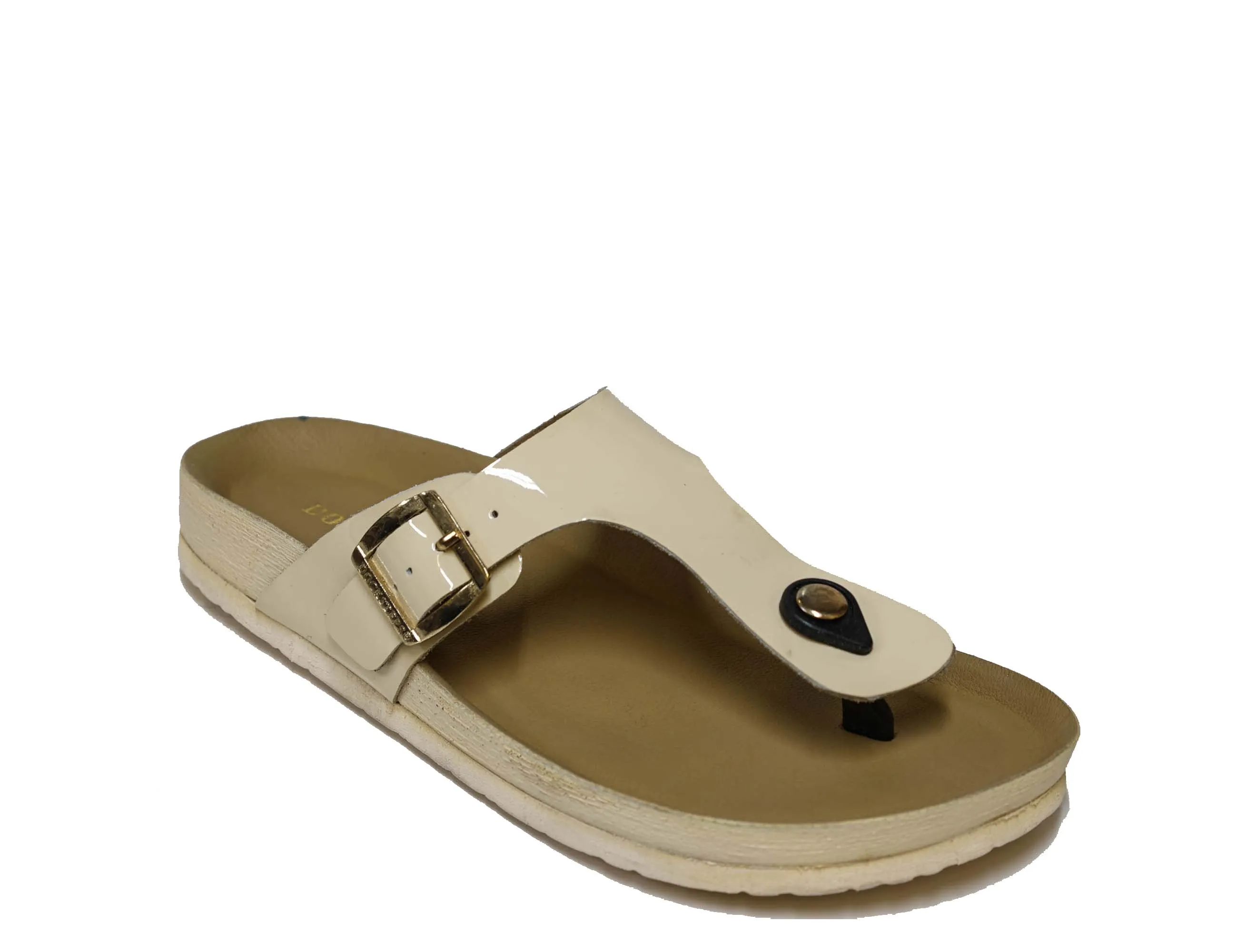 Docksteps Women's Sand Patent Leather Thongs DSE105456