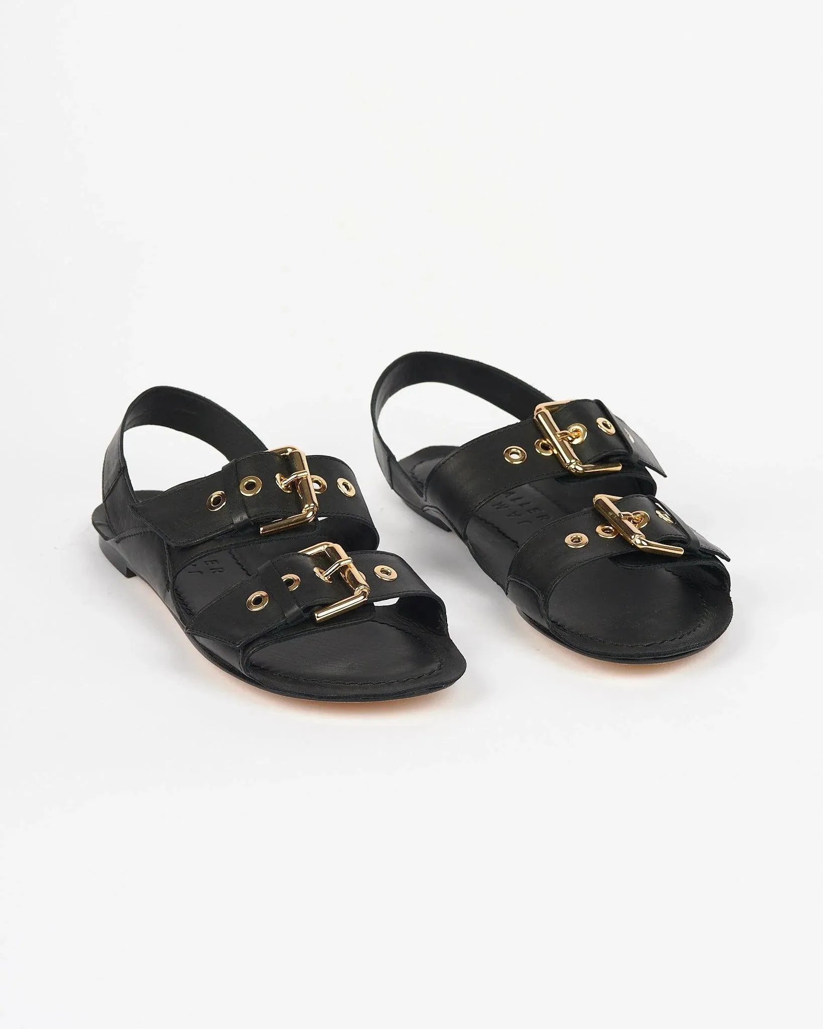 Double Buckle Sandal in Black