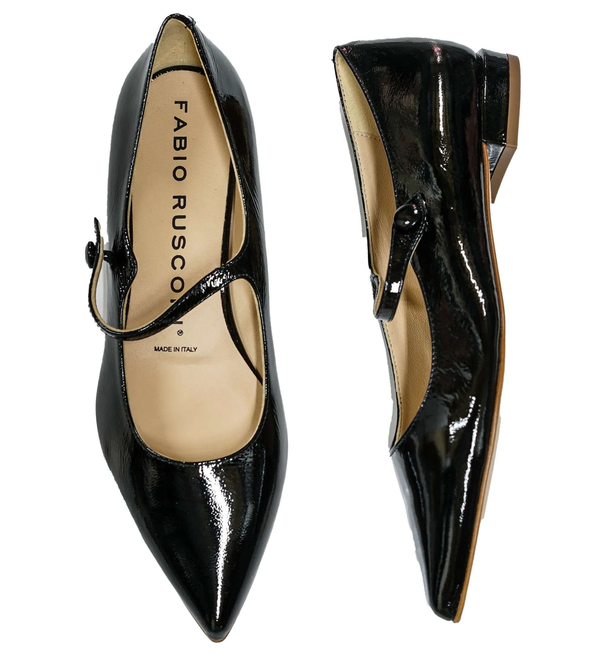 Fabio Rusconi Women’s Black Patent Leather Mary Jane Shoe F5979 30% OFF