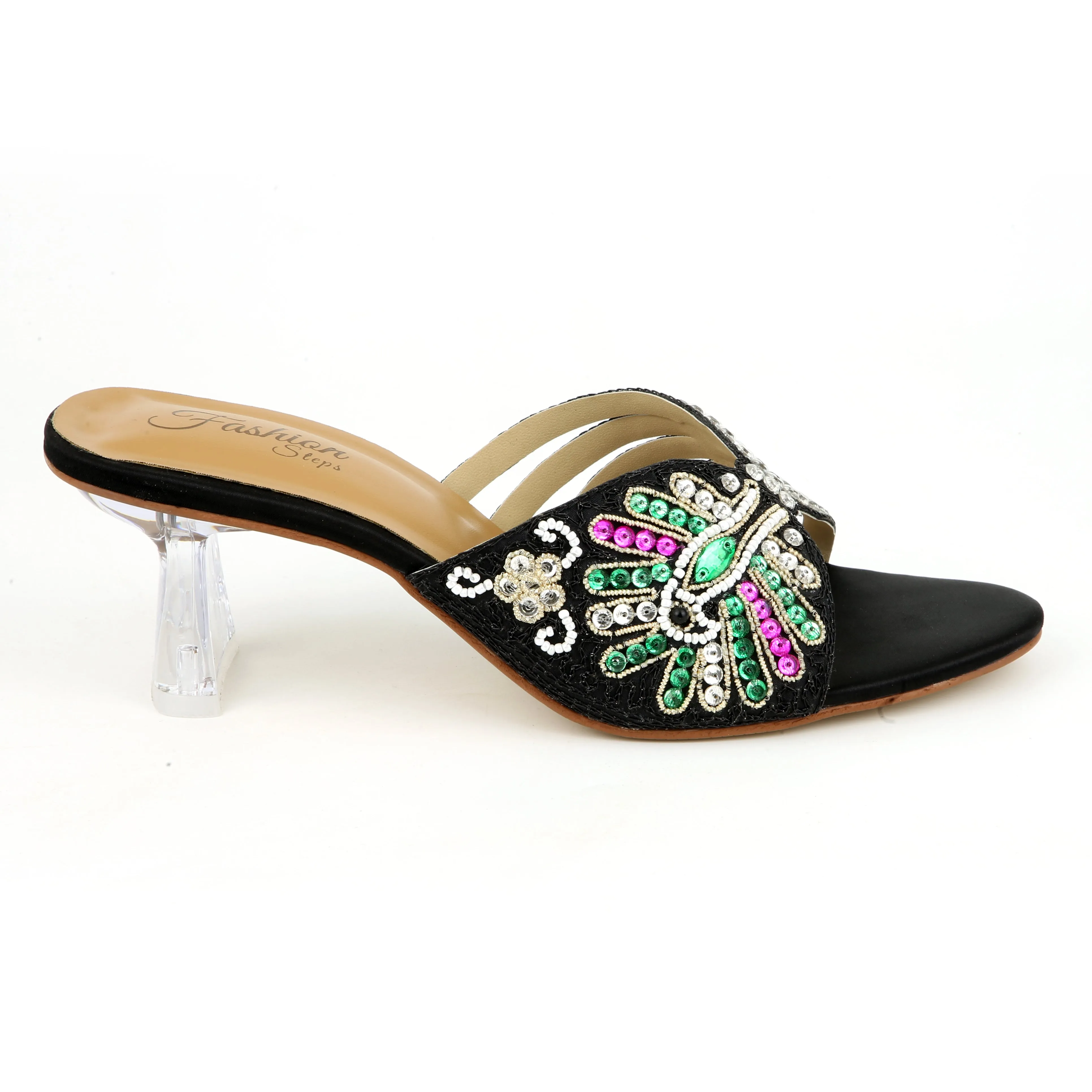 Fashion embroidery heel