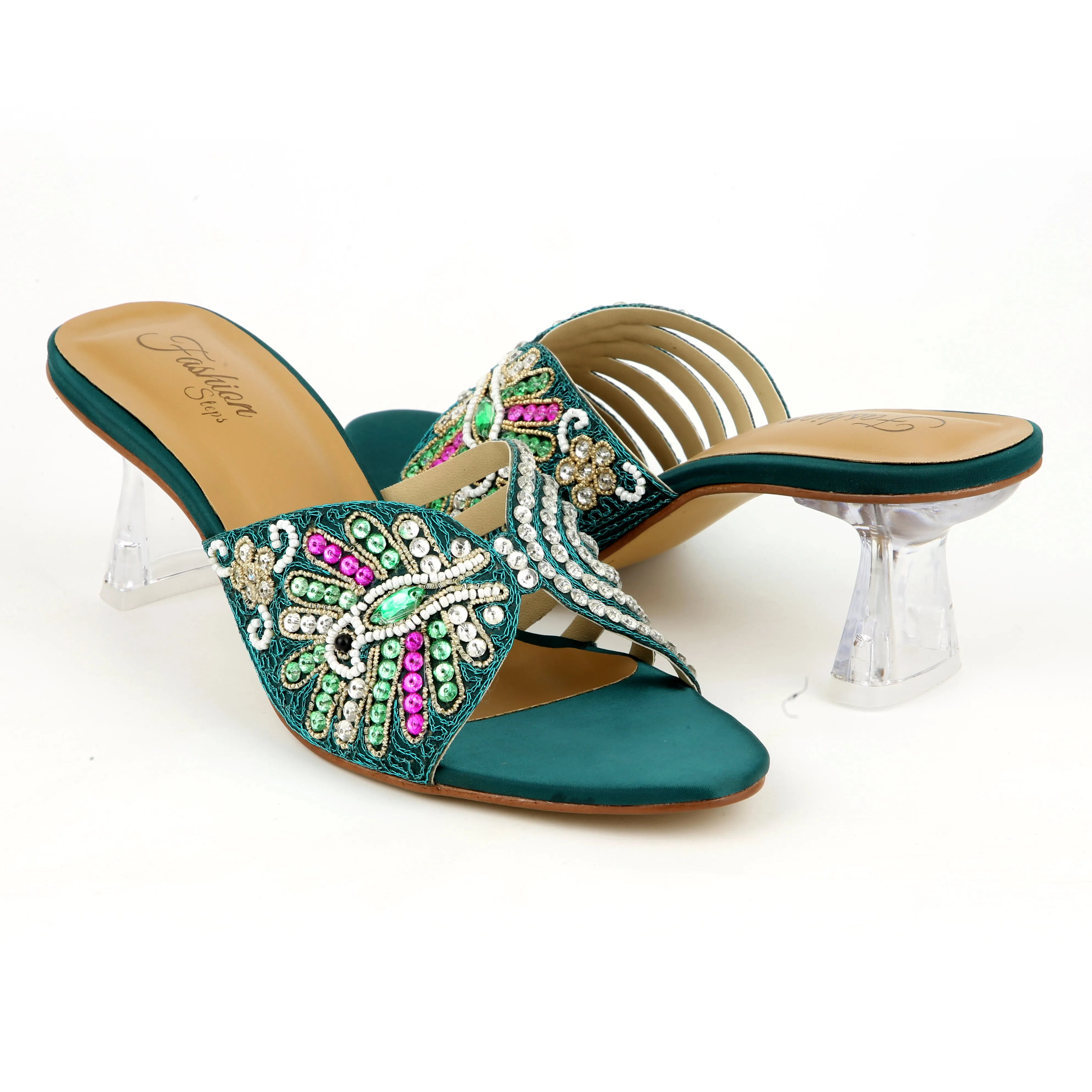 Fashion embroidery heel