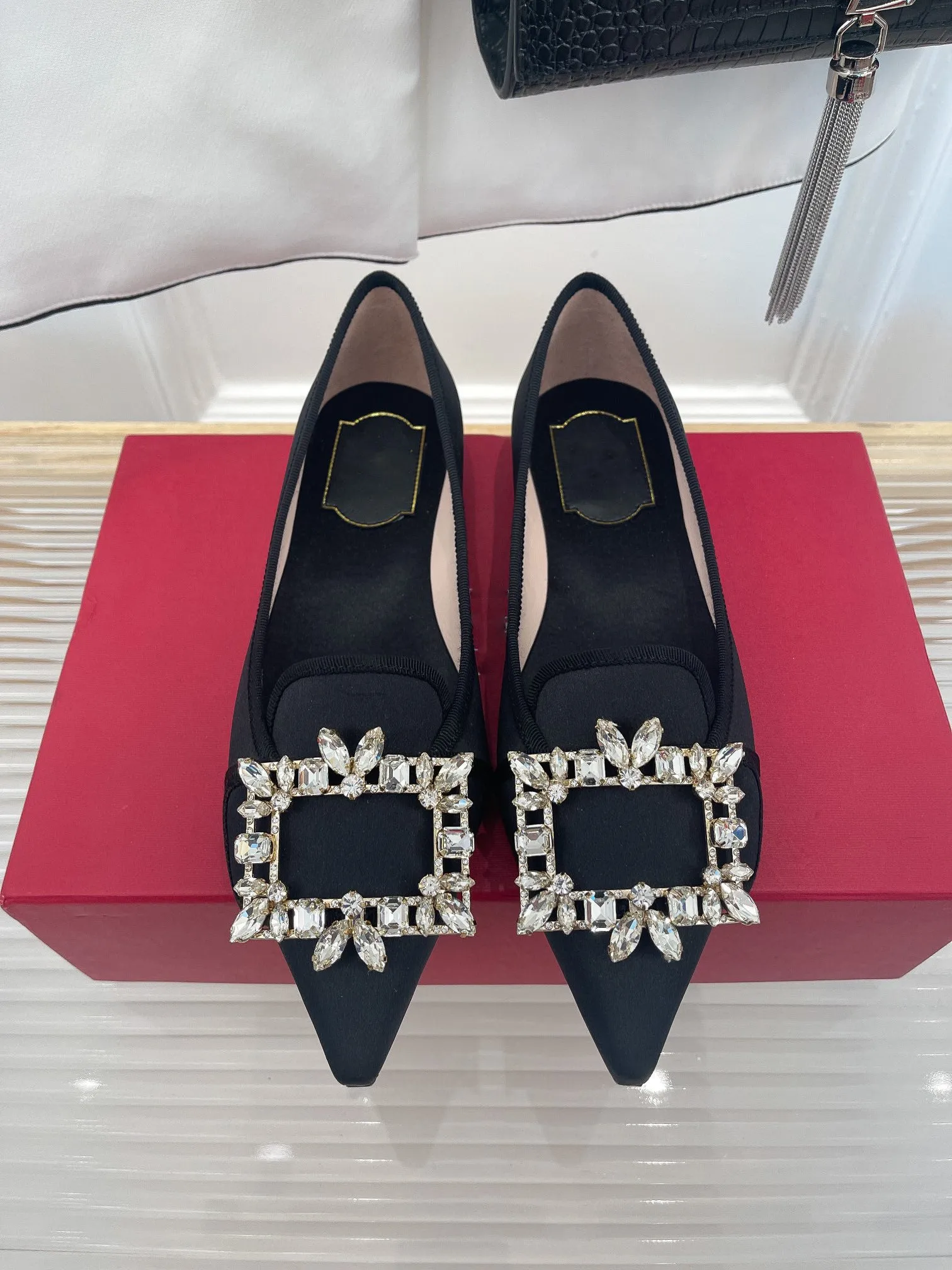 flats silk fashion Square buckle boat shoes fashion women 2022ss 35-40
