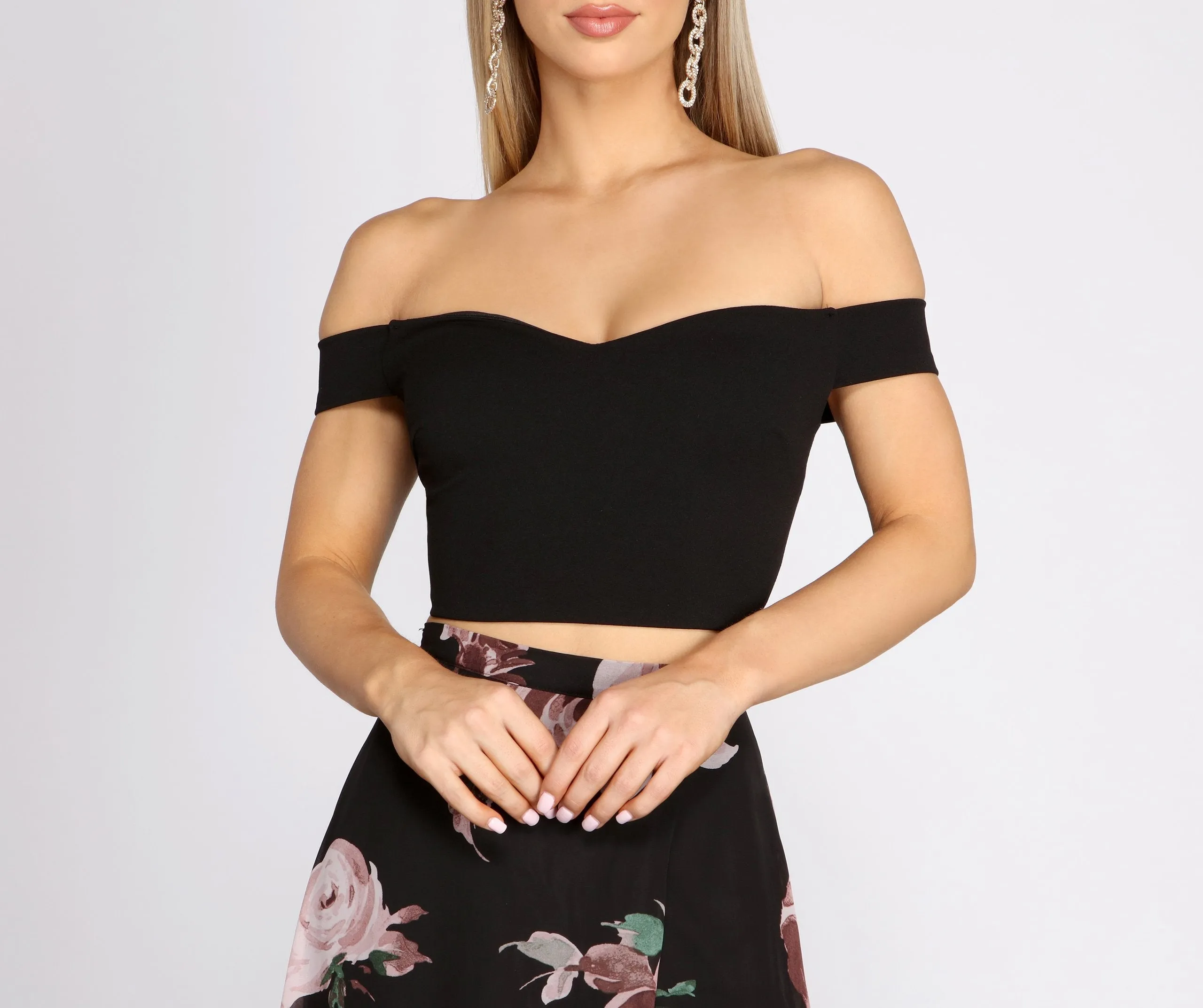 Flora Floral Stylish Two Piece Dress