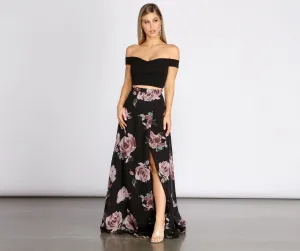 Flora Floral Stylish Two Piece Dress