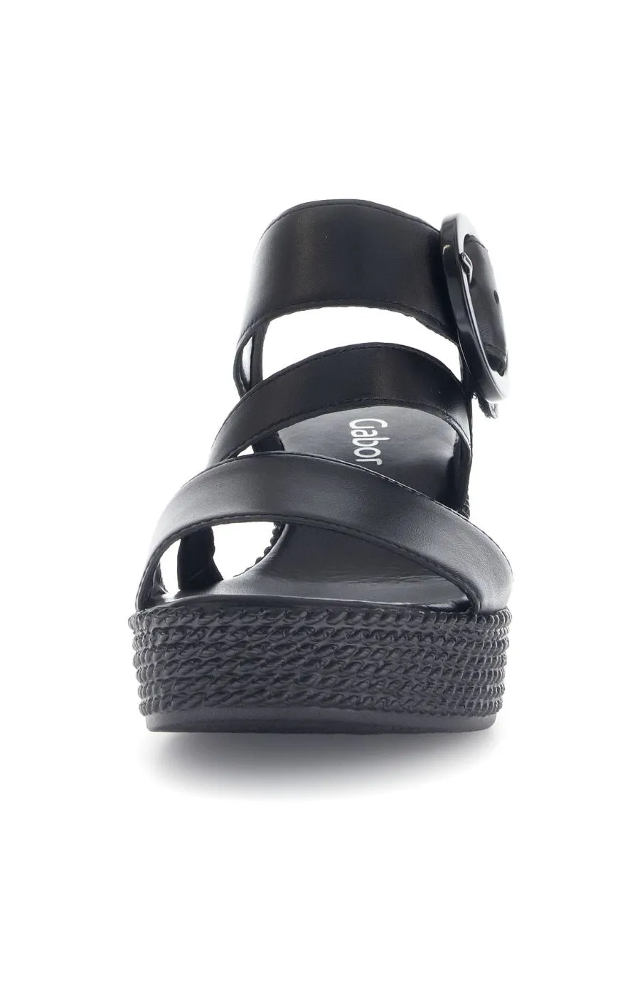 Gabor Wedge Sandal in Black