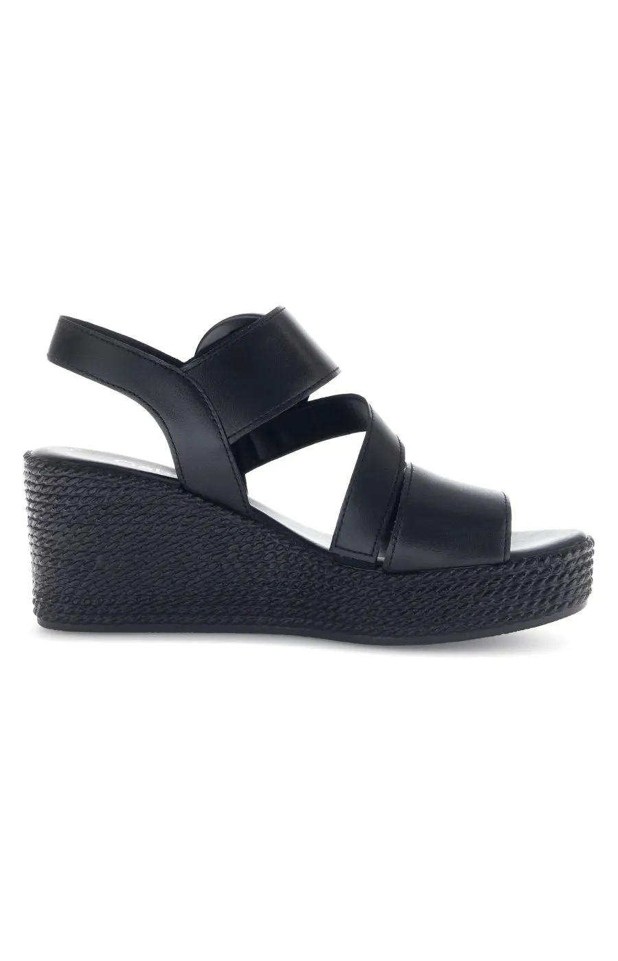 Gabor Wedge Sandal in Black