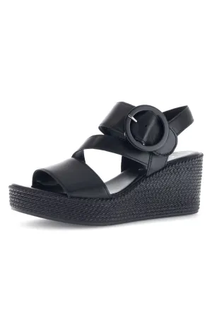 Gabor Wedge Sandal in Black