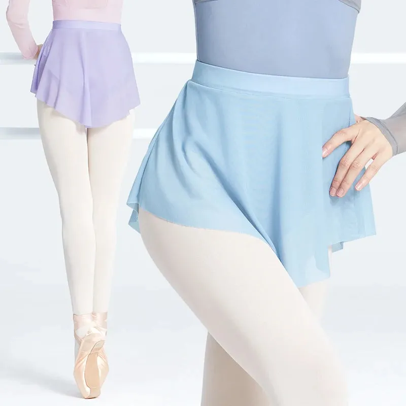 High Slit Ballet Dance Skirt for Women - Soft Mesh Elastic Ballerina Skirt