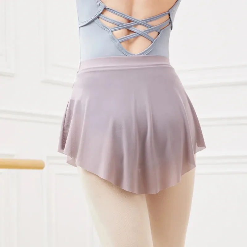 High Slit Ballet Dance Skirt for Women - Soft Mesh Elastic Ballerina Skirt