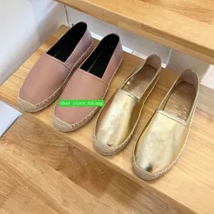 lamb leather flats boat shoes fashion women 2023 35-41 pink gold high quality