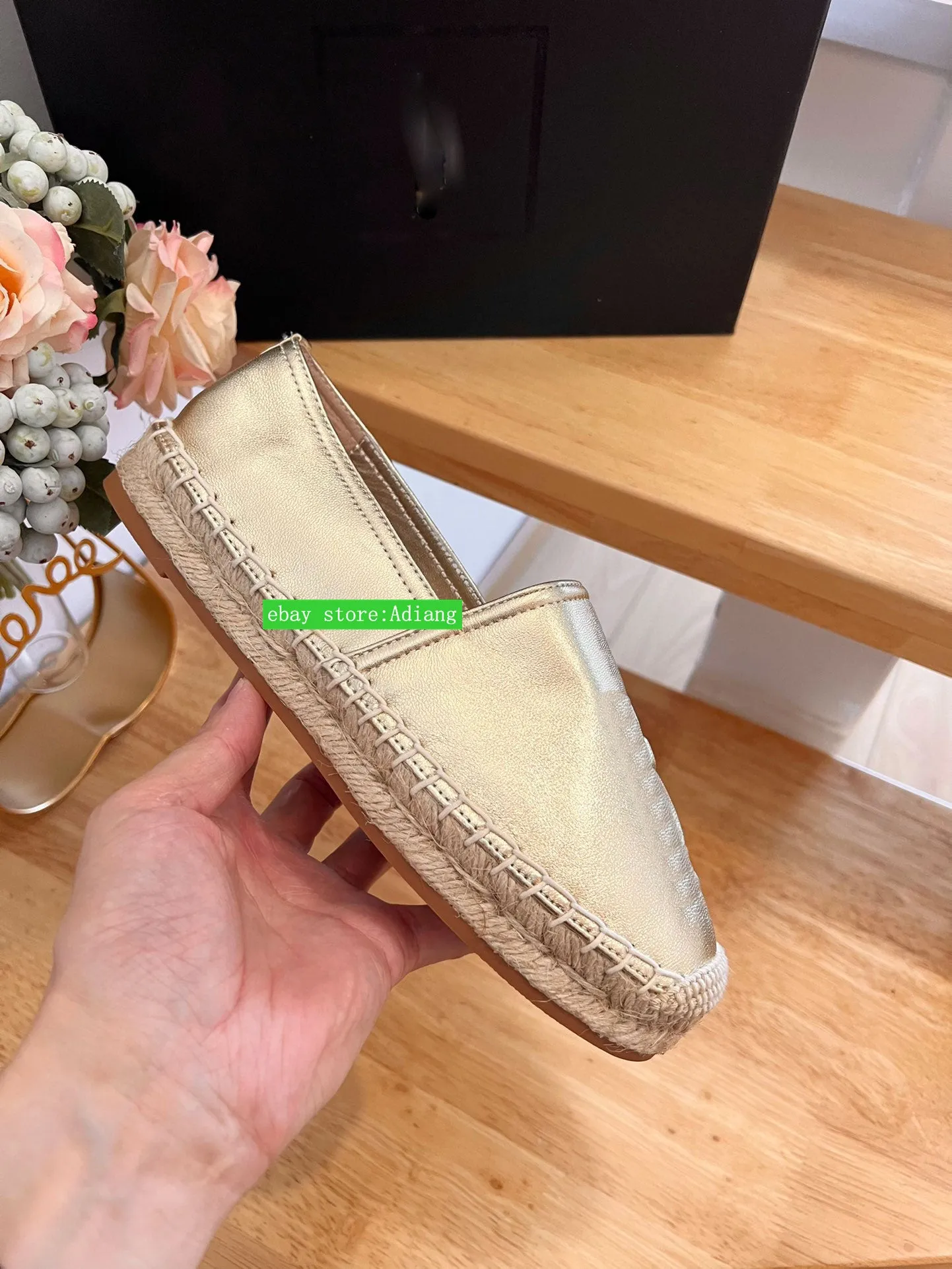 lamb leather flats boat shoes fashion women 2023 35-41 pink gold high quality