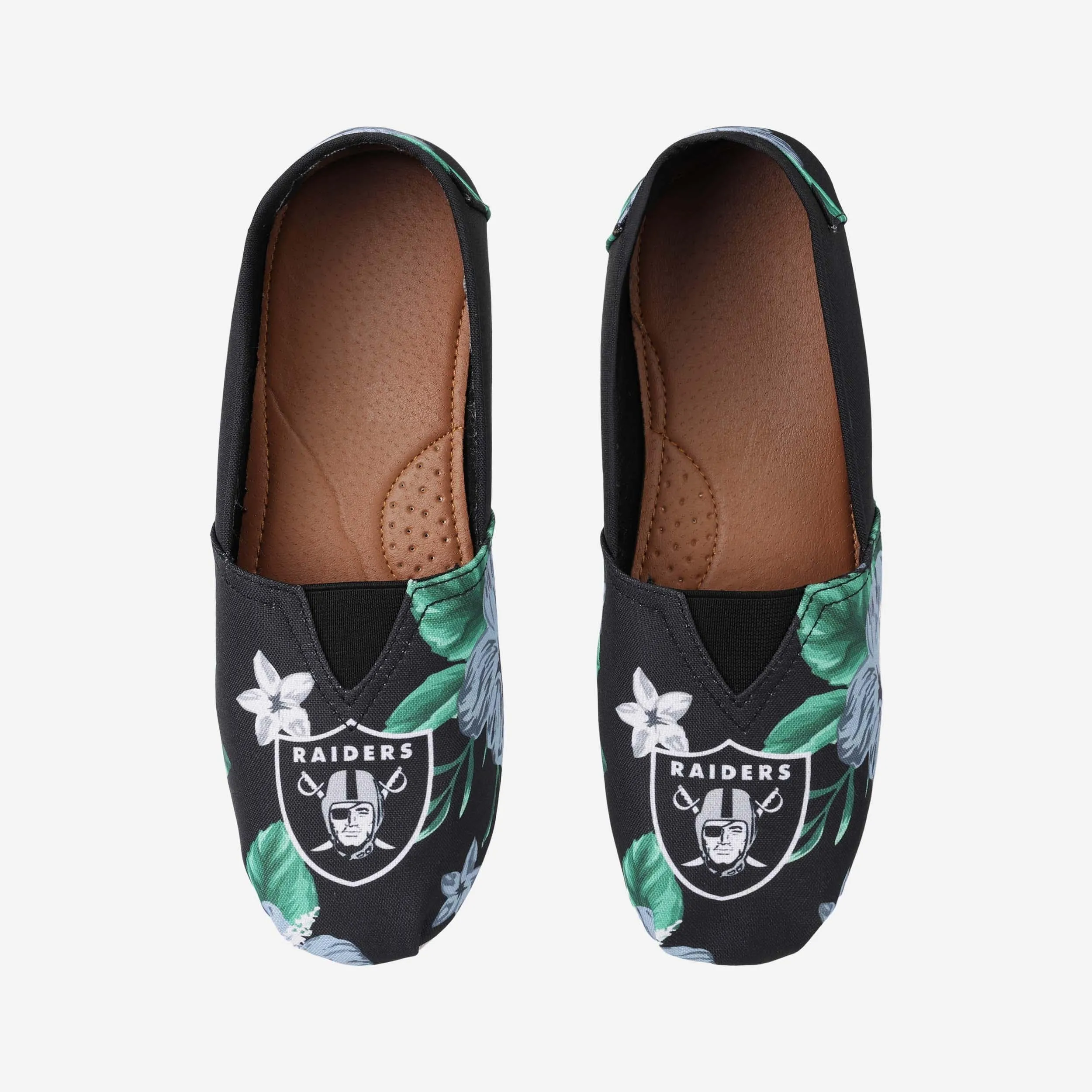 Las Vegas Raiders Womens Floral Canvas Shoe