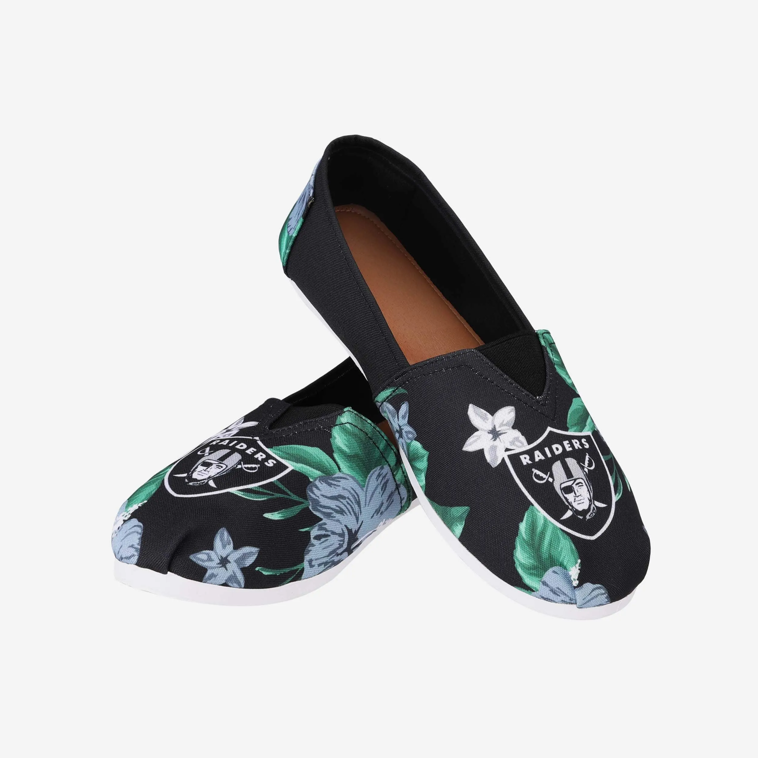 Las Vegas Raiders Womens Floral Canvas Shoe
