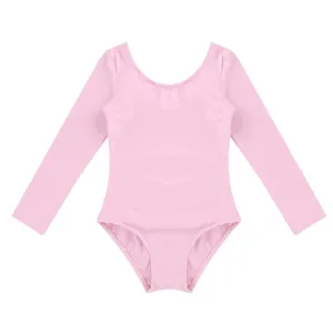 Long Sleeve Ballet Dance Bodysuit for Kids - Girls' Gymnastics Leotard and Tutu Combo