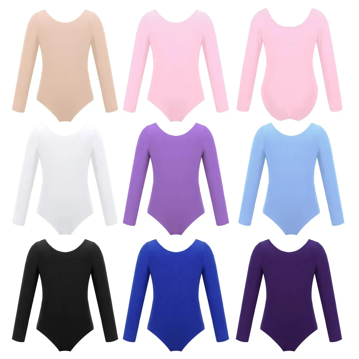 Long Sleeve Ballet Dance Bodysuit for Kids - Girls' Gymnastics Leotard and Tutu Combo