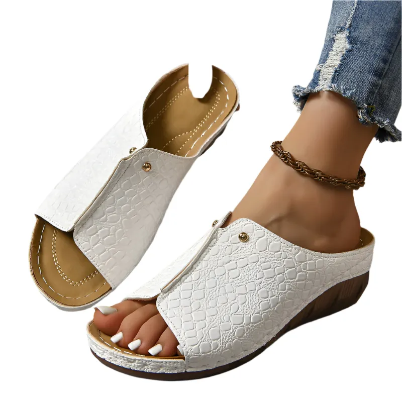 Lucia – Chic Peep Toe Slip-on Sandals for Women