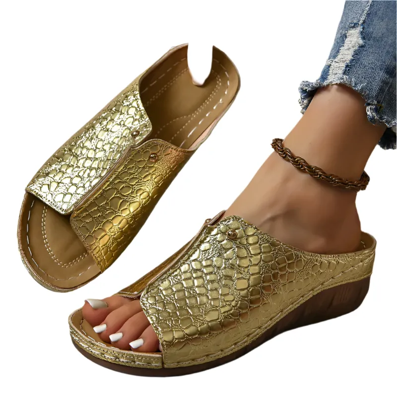 Lucia – Chic Peep Toe Slip-on Sandals for Women