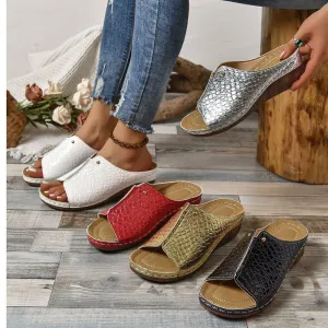 Lucia – Chic Peep Toe Slip-on Sandals for Women