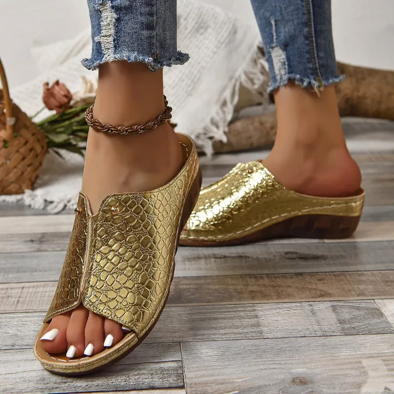 Lucia – Chic Peep Toe Slip-on Sandals for Women