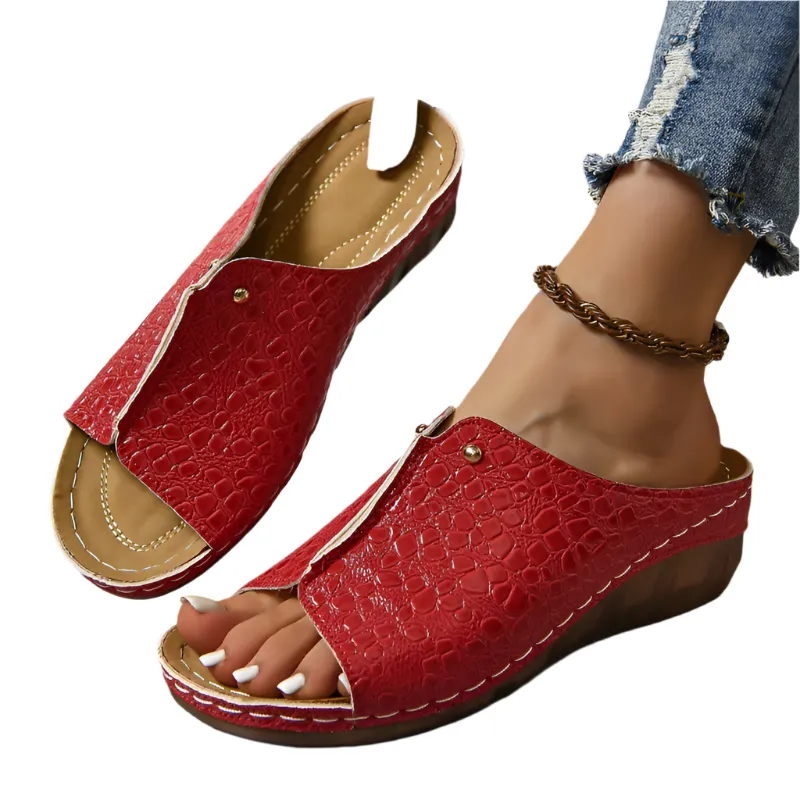 Lucia – Chic Peep Toe Slip-on Sandals for Women