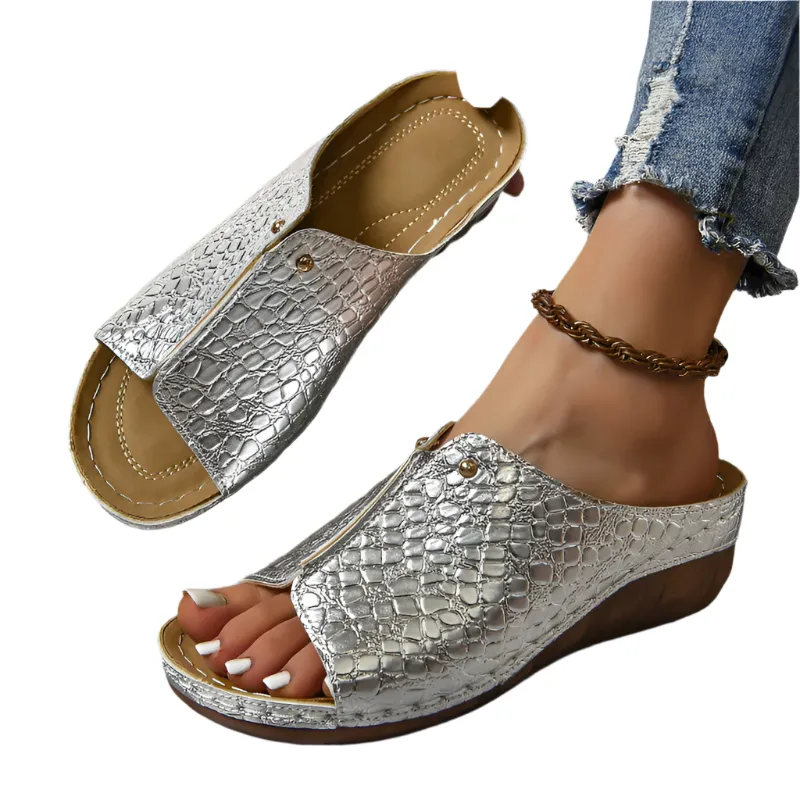 Lucia – Chic Peep Toe Slip-on Sandals for Women