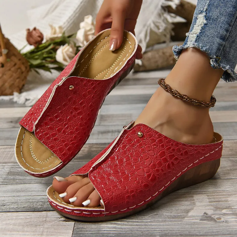 Lucia – Chic Peep Toe Slip-on Sandals for Women
