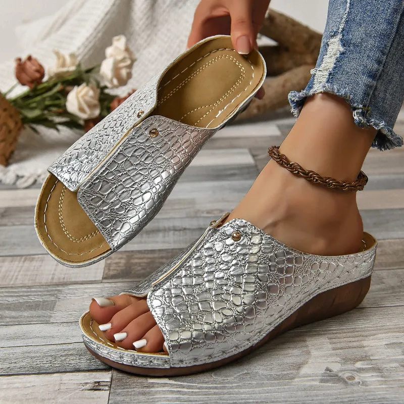 Lucia – Chic Peep Toe Slip-on Sandals for Women