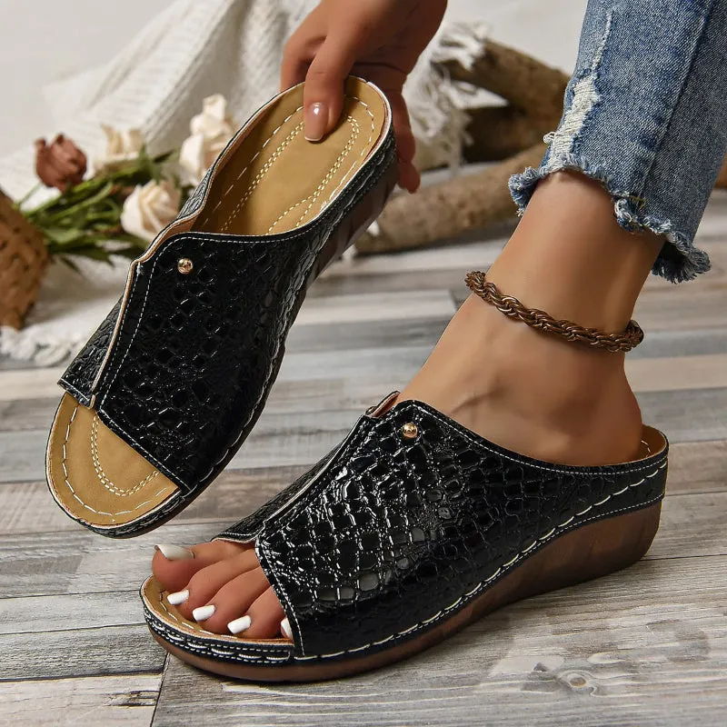 Lucia – Chic Peep Toe Slip-on Sandals for Women