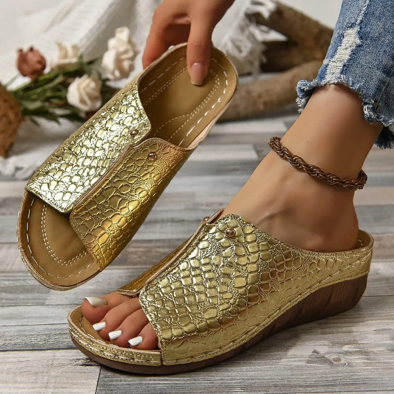 Lucia – Chic Peep Toe Slip-on Sandals for Women