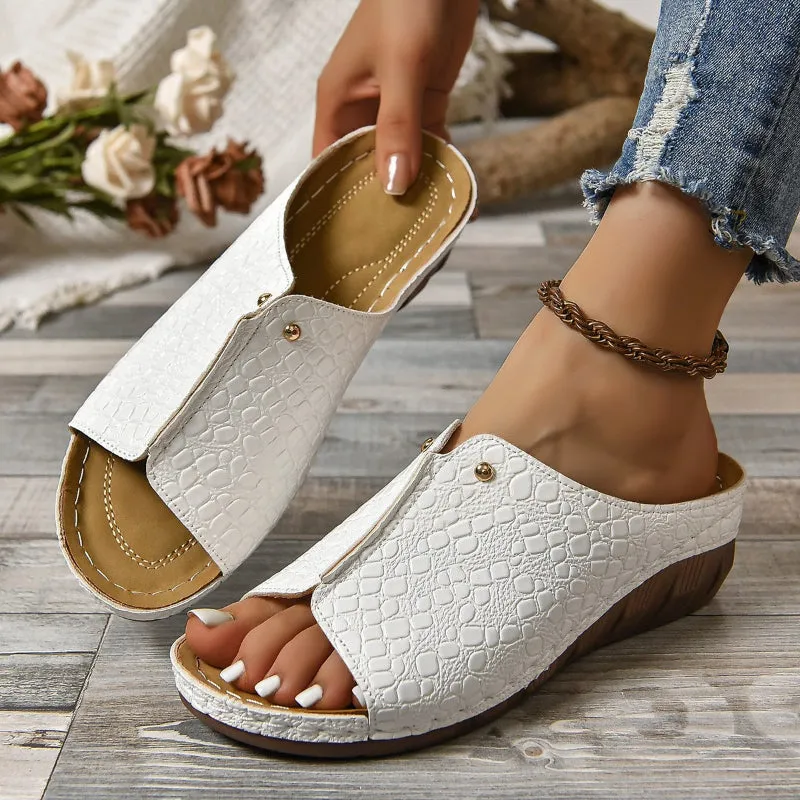 Lucia – Chic Peep Toe Slip-on Sandals for Women