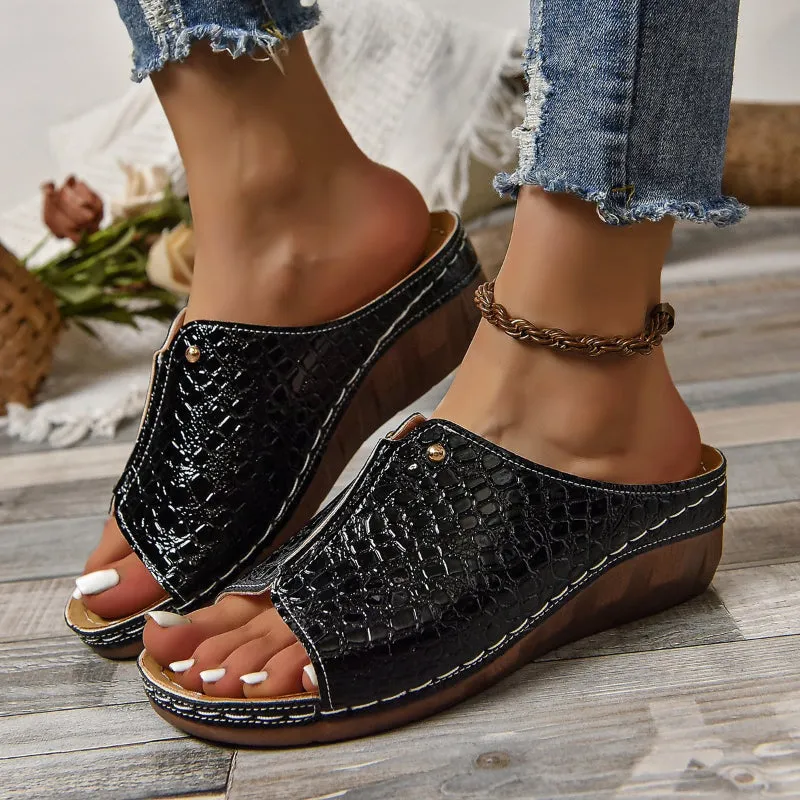 Lucia – Chic Peep Toe Slip-on Sandals for Women