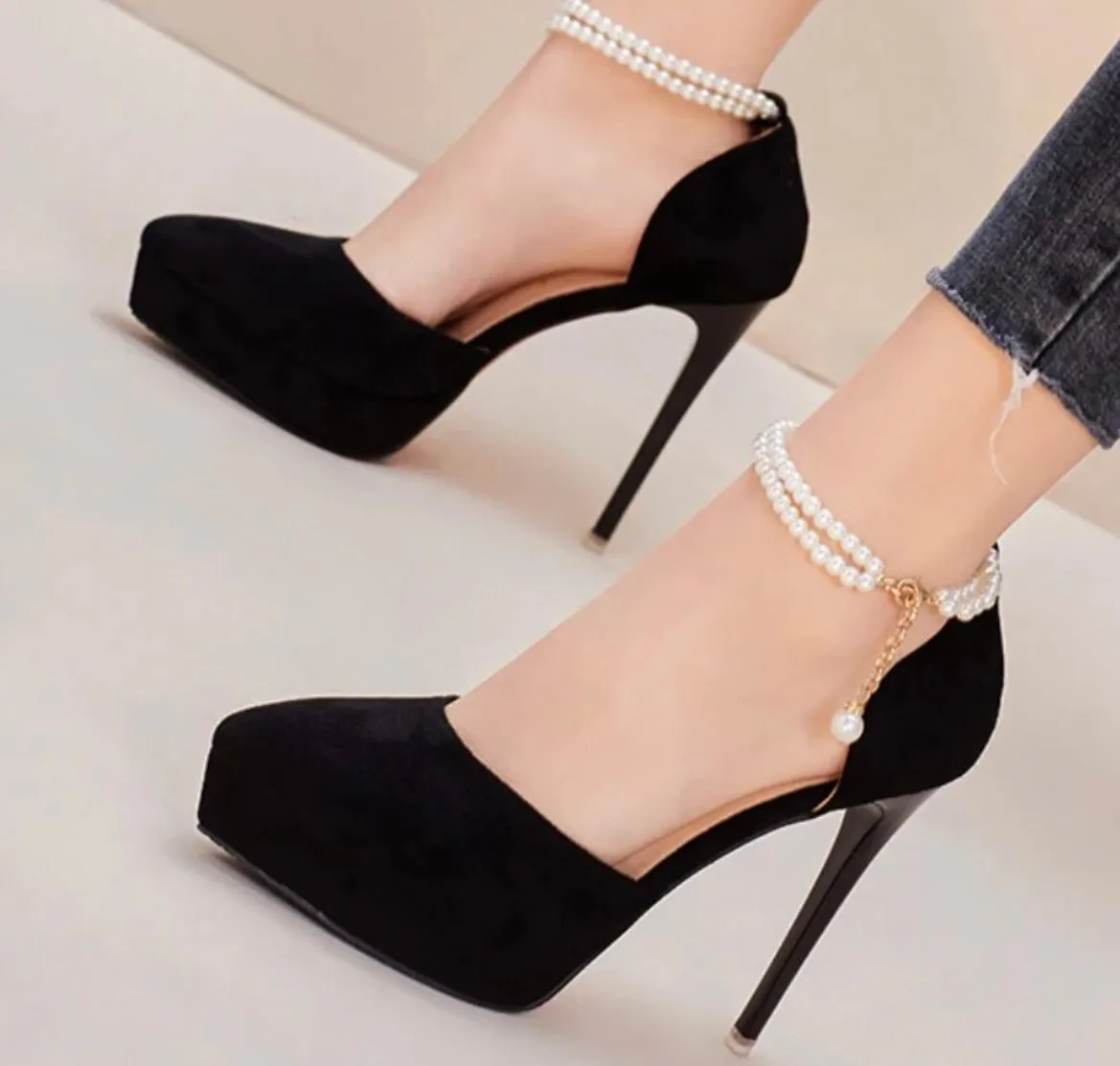 Mabel Pearl Strap Heels